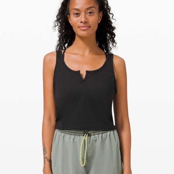 Lululemon Henley Cropped Tank Top - Picture 1 of 6